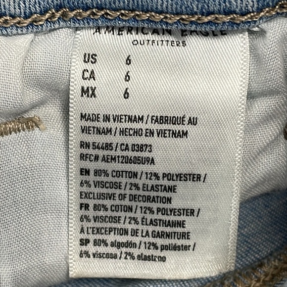 American Eagle Next Level Stretch Curvy Hi-Rise Shortie Denim Jeans Shorts 6 - Picture 13 of 15